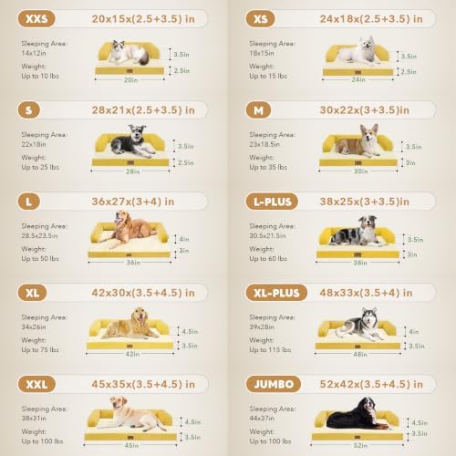 MEKIY Orthopedic Washable Dog Bed with Bolster for Medium to Large Dogs