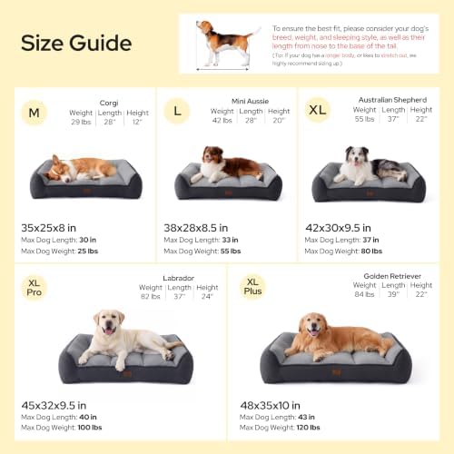 Bedsure SupportMax™ Extra Thick Orthopedic XL Dog Beds Large Sized Dog