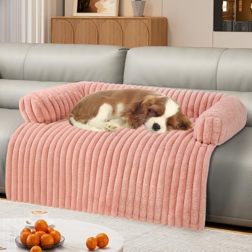 Dog Couch Bed, Couch Cover for Dogs Washable, Dog Bed for Couch(Pink, L)
