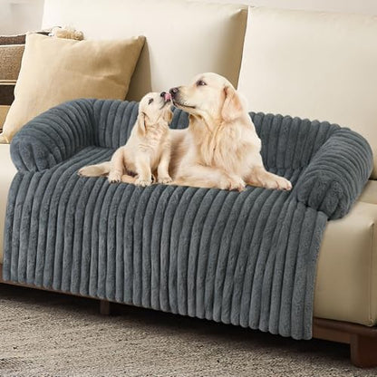 Luxurious Dog Couch Bed, Dog Couch Cover, Couch Protector for Dogs(Grey,XL)
