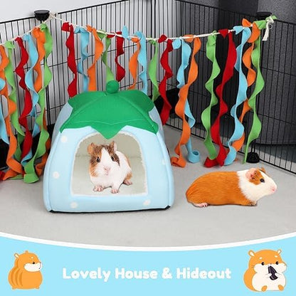 BWOGUE Guinea Pig Bed Hideout, Washable Hamster Cave for Small Animals