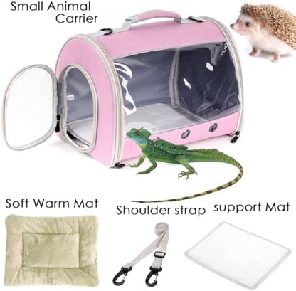 Lizard Travel Carrier Backpack,Guinea Pig Backpack Carrier,Space Capsule Clear Bubble Window Astronaut Reptile Carrier Backpack for Bearded Dragon,Hamster,Sugar Glider,Bunny
