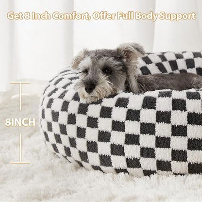 BFPETHOME Small Washable Cozy Donut Dog Beds for Dogs