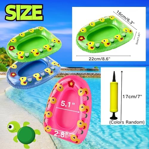 Pet Supplies Turtle Bath Float Bath Hub Toys with Inflatable Reptile Bathing Swimming Pool 3 Colors Float Ring for Turtle Leopard Gecko Cage Accessories Photo Shoot Toy (3 pcs)