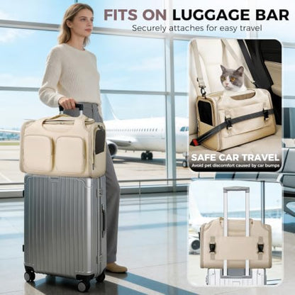 Dog Cat Carrier Airline Approved Collapsible Soft-Sided Pet Travel Bag
