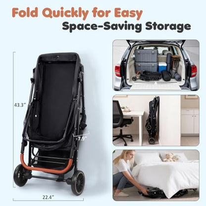 Dog Stroller for Large & Medium Dogs (20–132 lbs), for 2 Small Dogs