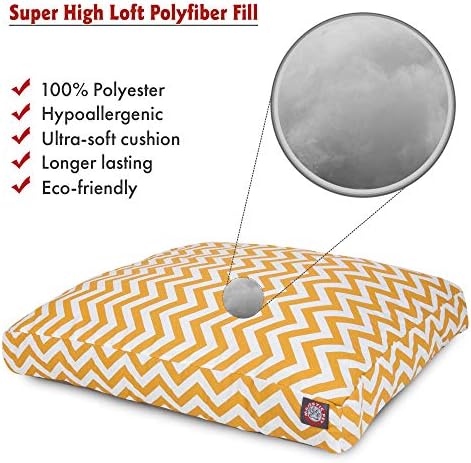 Majestic Pet Rectangular Dog Bed, Medium, 36x29x4 in, Washable, Yellow