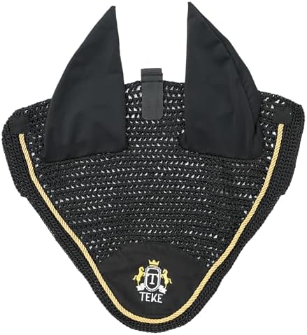 T TEKE Gorgeous Horse Ear Bonnet, 68% Viscose + 32% Acrylic Hand Crocheted mesh with Stylish Piping, Spandex Ears