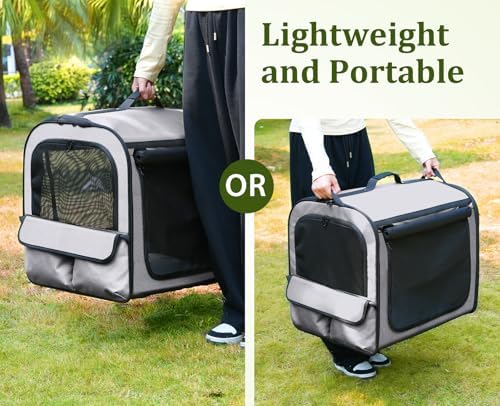 Dog Car Carrier Light Weight,Expandable,Foldable Dog Carrier, Gray