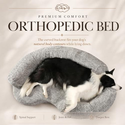 Calming Orthopedic Memory Foam Dog Bed, Small, Beige