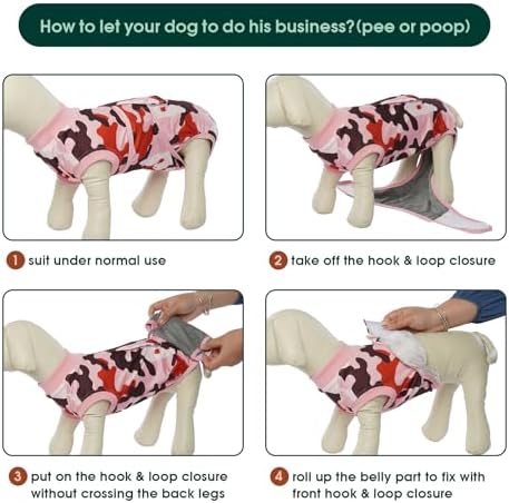 Kuoser Recovery Suit for Dogs Cats, Soft Dog Surgery Suit Female Male Spay
