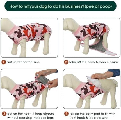 Kuoser Recovery Suit for Dogs Cats, Soft Dog Surgery Suit Female Male Spay