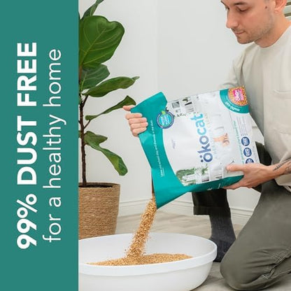 ökocat Multi-Cat Natural Wood Clumping Cat Litter, Odor Control, 18.8 Lbs