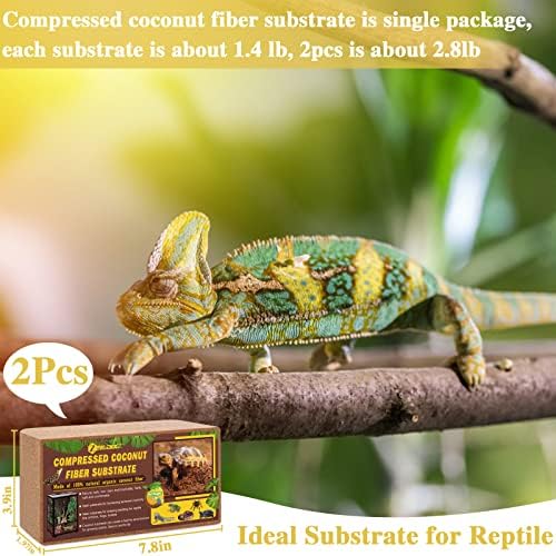 ZeeDix 2 Pack Coconut Fiber Substrate, Premium Coco Coir Reptile Substrate