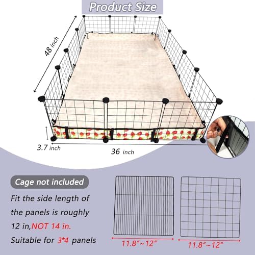 Guinea Pig Cage Liner，Washable Waterproof Oxford Cloth Cage Liners for Small Animals,Hamster Chinchilla Hedgehog Rabbit and Other Small Animals Not Include Cage(36x48 inches)