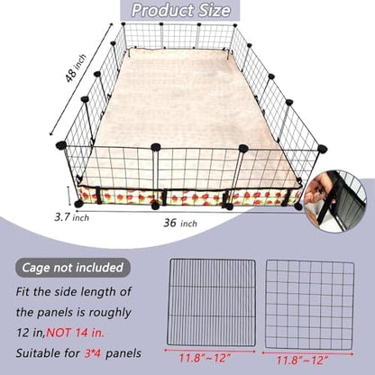 Guinea Pig Cage Liner，Washable Waterproof Oxford Cloth Cage Liners for Small Animals,Hamster Chinchilla Hedgehog Rabbit and Other Small Animals Not Include Cage(36x48 inches)