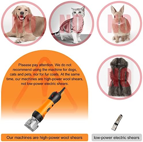 BEETRO 500W Electric Professional Horse Shears, 6 Speeds Animal Grooming Clippers for Horse Equine Goat Pony Cattle, with an Extra Set of Shearing Blades