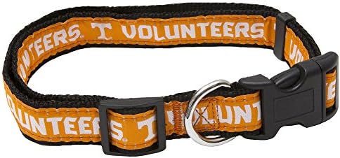Pets First Collegiate PET Collar NEW VERSION Tennessee Volunteers Dog Collar, Size Small. Best Sports Team Color for Dogs & Cats. A Shiny & Colorful Dog & Cat Collar Licensed by The NCAA