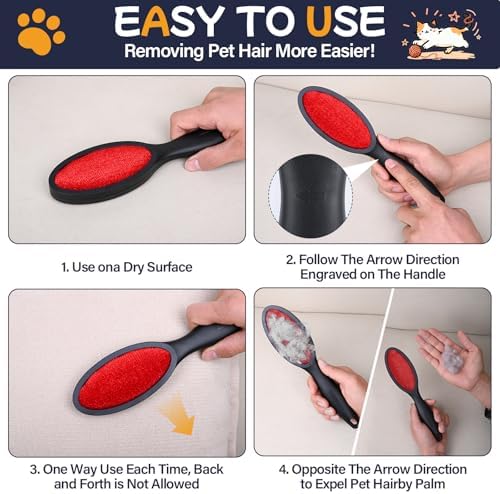 Lint Brush for Pet Hair, Double Sided Reusable Lint Remover, 2 Pack