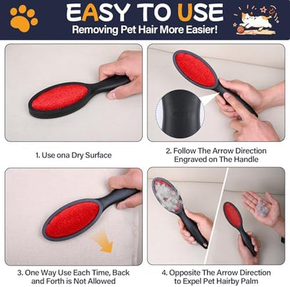 Lint Brush for Pet Hair, Double Sided Reusable Lint Remover, 2 Pack