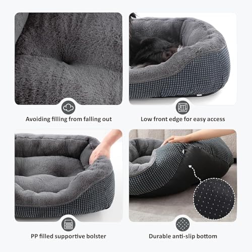 INVENHO Large Dog Beds Large Sized Dog, Washable Orthopedic Warming Soft Sleeping Durable with Anti-Slip Bottom