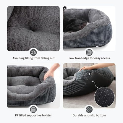INVENHO Large Dog Beds Large Sized Dog, Washable Orthopedic Warming Soft Sleeping Durable with Anti-Slip Bottom