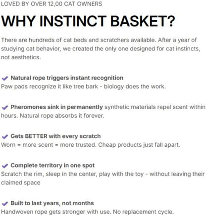 Instinct Basket | Meet The First Research-Backed Natural Territory for Indoor Cats (Brown,M)