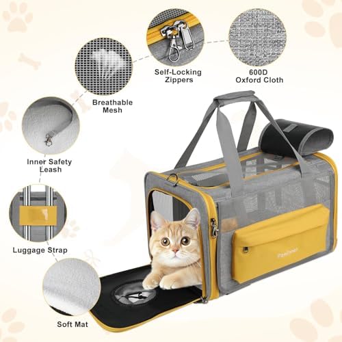 Cat Carriers, 17.7"x13"x13" Collapsible Pets Travel Carriers