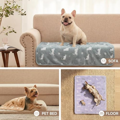Luciphia Dog Blanket 3 Pack, Soft Cozy Fleece Throw for Puppy Cat,41"x31"