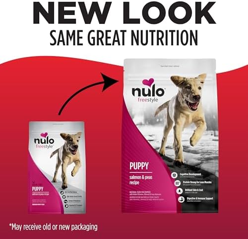 Nulo Freestyle Dry Puppy Food - Salmon & Peas, Premium Grain Free Dog Food for Puppies, Natural, High Protein Kibble with DHA, Omega 3 & Probiotics, for Small and Medium Breeds, 6lb Bag