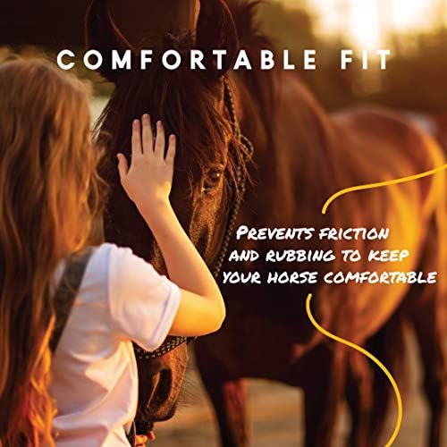 Manna Pro, Pro-Force Equine Fly Mask with Ears & Equi-Glo Reflector, Horse Mask(s), Mask for Horses, Durable Clear-View Mesh, UV Protection, Adjustable, Fits 900–1200 lb Horses