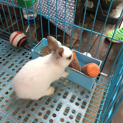 Hamiledyi 12Pcs Rabbit Cage Mats Small Animal Plastic Feet Pads Floor Mat for Pet Cats Dogs Bunny Hamster Rat Chinchilla Guinea Pig(Blue)