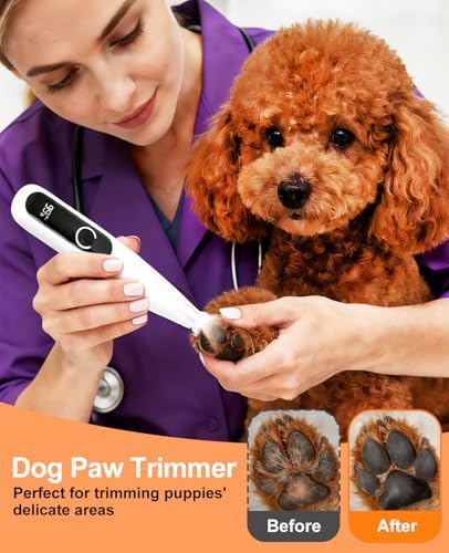 IREDOON Dog Paw Trimmer with LED Light, 8PCS Grooming Kit for Dogs & Cats