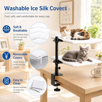 Binboov Double Cat Desk Bed, 360° Rotating & Adjustable