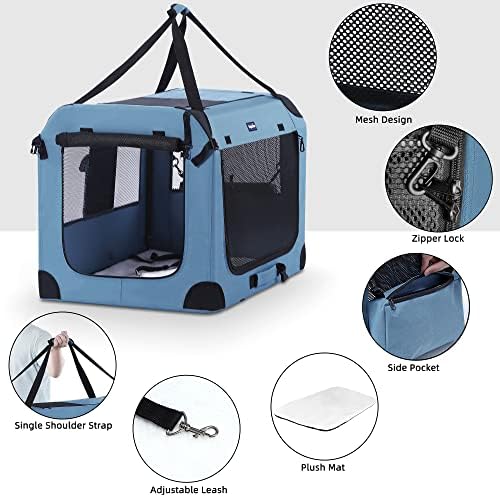 Petprsco Collapsible Dog Crate, 40 inch Portable Dog Crates for Large Dogs