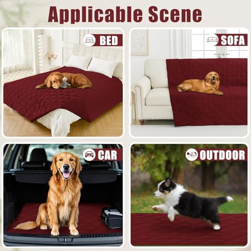 Smiry Waterproof Dog Bed Cover, Reversible Pet Blanket for Sofa Couch