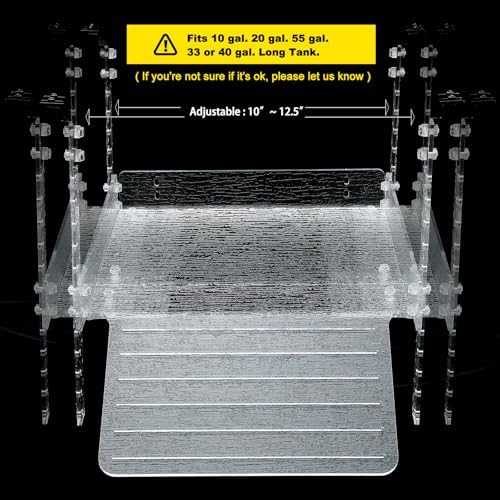 LYL LEYOULAND Hanging Turtle Basking Platform for Aquatic Turtles 20 55 Gallon, 40 Gallon Long Tank, Aquatic Reptile Ramp Dock, Turtle Terrace, Turtle Tank Accessories