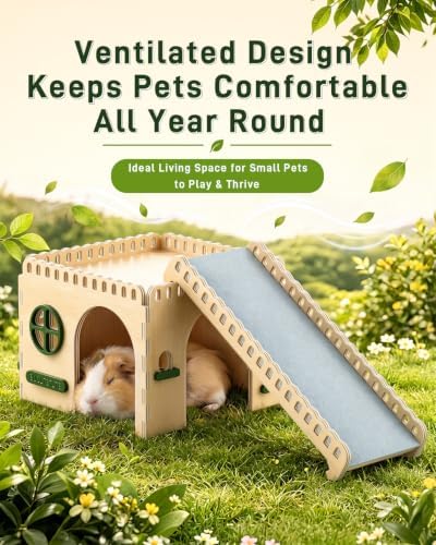BUCATSTATE Wooden Guinea Pig Hideout, Hedgehog House