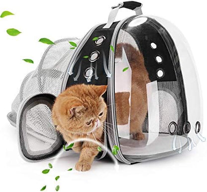 Lollimeow Cat Carrier Backpack, Expandable Bubble Pet Carrier for Cats and Small Dogs, Airline Approved Travel Backpack for Hiking, Walking & Outdoor Adventures - Supports up to 14 lbs