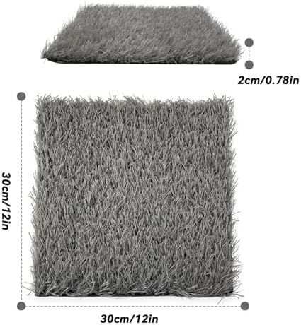 PINVNBY 4 Pcs Washable Chicken Pads for Nesting Box,Artificial Grass Mat for Chicken Coop Laying Hen Nest Bedding Fake Grass Synthetic Turf Mats for Pet Garden Lawn Indoor Outdoor(Gray)