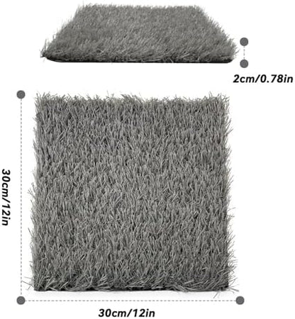 PINVNBY 4 Pcs Washable Chicken Pads for Nesting Box,Artificial Grass Mat for Chicken Coop Laying Hen Nest Bedding Fake Grass Synthetic Turf Mats for Pet Garden Lawn Indoor Outdoor(Gray)