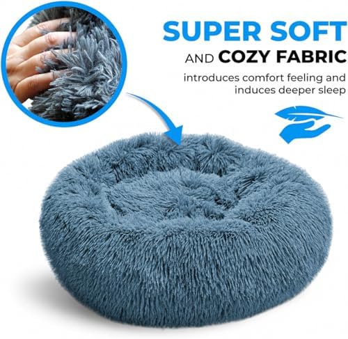 Whiskers & Friends Round Dog Beds for Medium Dogs, Orthopedic, Washable