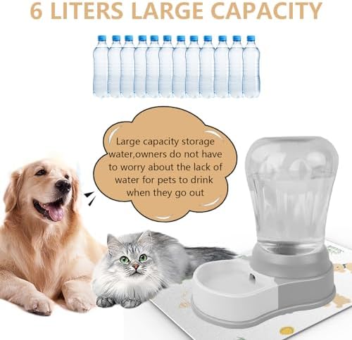 STALTWO 1.6 Gallon Automatic Dog Water Dispenser, Non-Slip Mat, BPA-Free