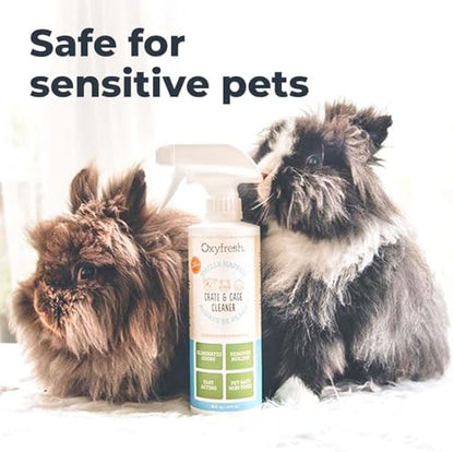 Oxyfresh Premium Crate & Cage Cleaner – Professional Dog Crate & Small Animal & Bird Cage Odor Eliminator – Quickly Cleans, Removes Poop & Deodorizes Pet Odors – Safe & Bleach Free