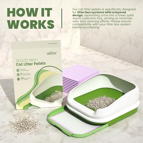Enhanced Cat Litter Pellets, Generic Litter Refills Exclusively for Shifting Litter Box Systems, Dehydrating Pellets, Zeolite, Long-Lasting Odor Control (Enhanced Cat Litter Pellets, 14LBS)