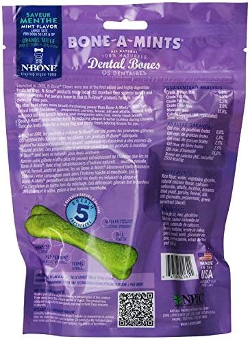 Bone-A-Mints All natural, Wheat-Free Breath Freshening Bone, 8.92-Ounce, Large, 4-Pack