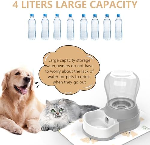 STALTWO 1 Gallon Automatic Dog Water Dispenser, Non-Slip Mat, BPA-Free