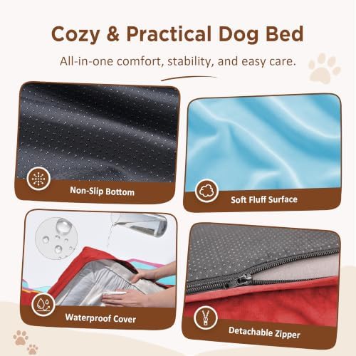 Comfort Expression Orthopedic Dog Bed for Extra Large Dogs with Bolster