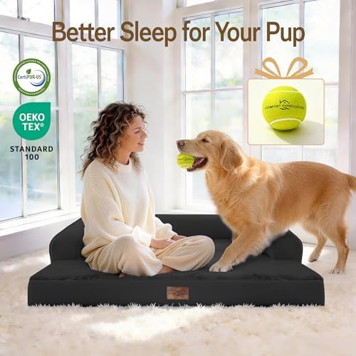 Comfort Expression Waterproof XXL Dog Bed with Bolster for Extra Large Dogs