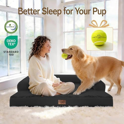 Comfort Expression Waterproof XXL Dog Bed with Bolster for Extra Large Dogs